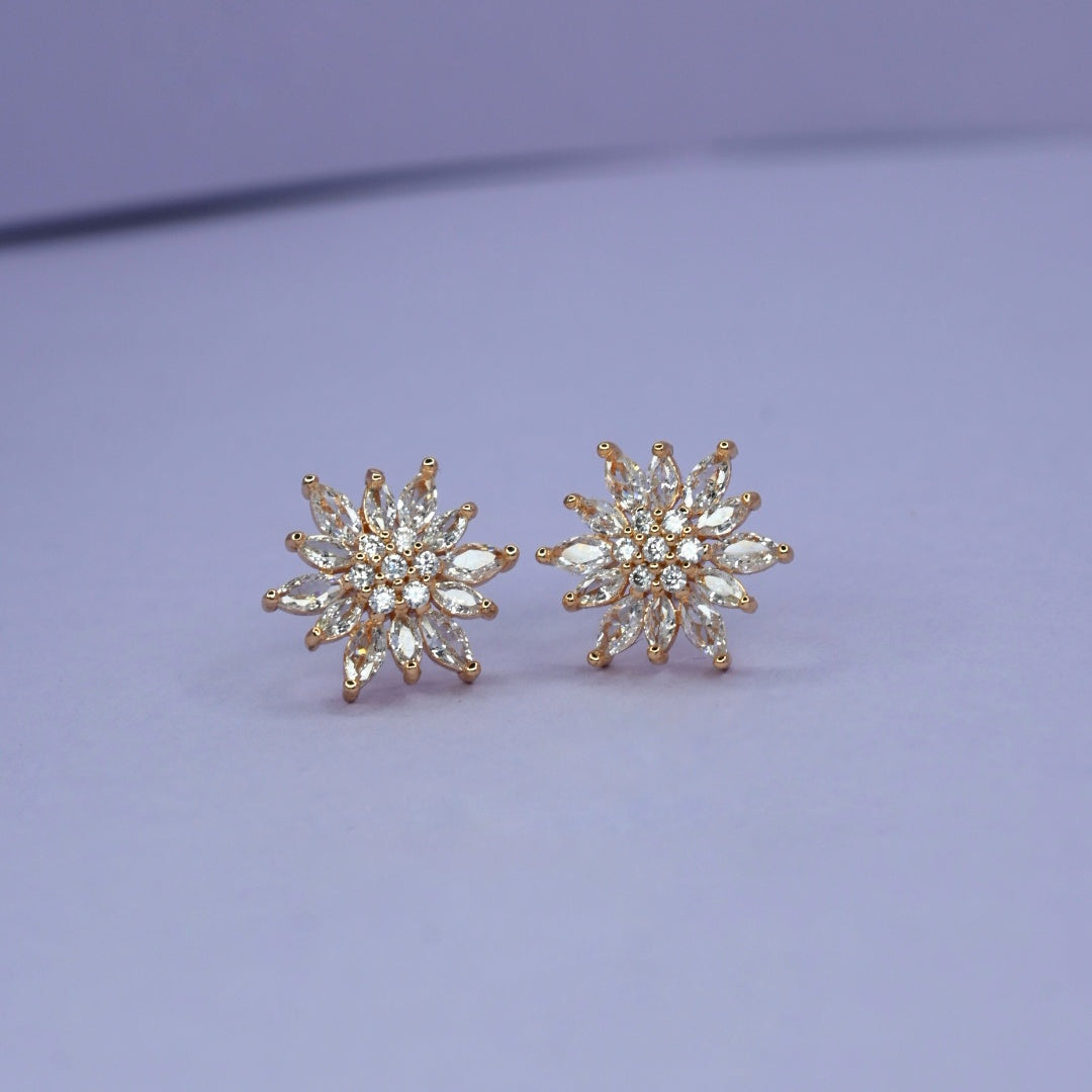 3-in-1 Designer Earrings Combo | Elegant Crystal, Bold Black Triangle & Floral Zircon | Lightweight Studs