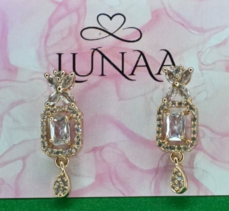 Lunaa Luxe “Regalia Drops” Crystal Dangler Earrings