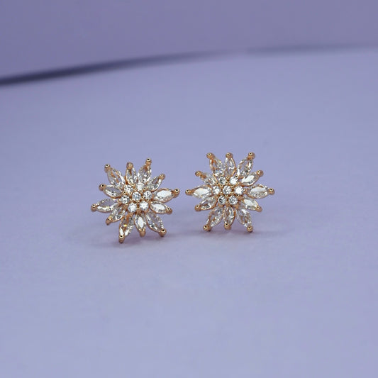 3-in-1 Designer Earrings Combo | Elegant Crystal, Bold Black Triangle & Floral Zircon | Lightweight Studs