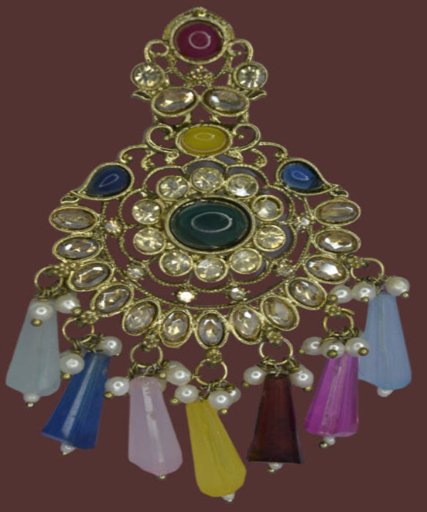 Lunaa Luxe “Navrang Riwaaz” Multi-Stone Chandbali Earrings